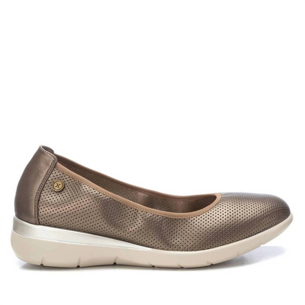 NEW XTI women's flat ballerina in bronze